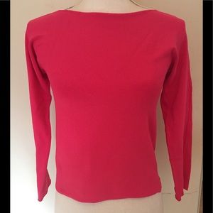 DKNY hot pink long sleeve acrylic shirt top M